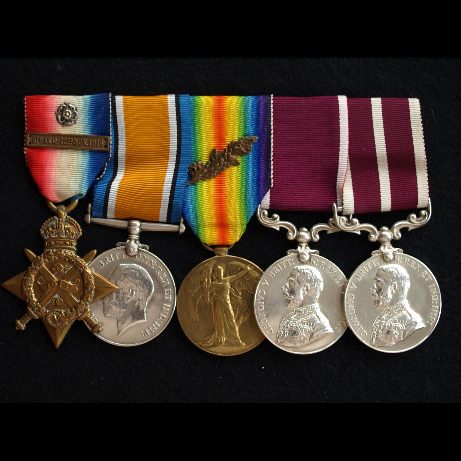 1914 Trio mid, MSM & LS&GC Squadron Quarter Master Sjt Hayward 6th Divisional Unit of Supply Army Service Corps
