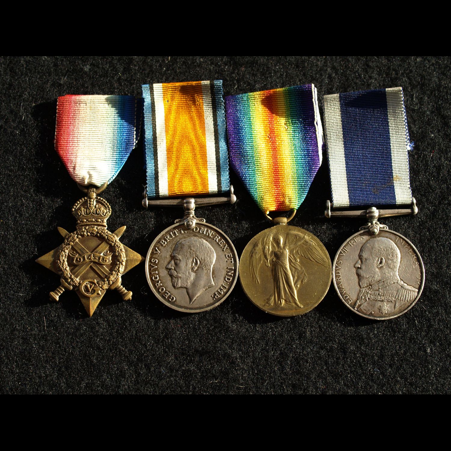 1914/15 Trio & LS&GC Chief Petty Officer Moore Royal Navy Awarded DSM & MID Dover Patrol & East Africa Sierra Leone