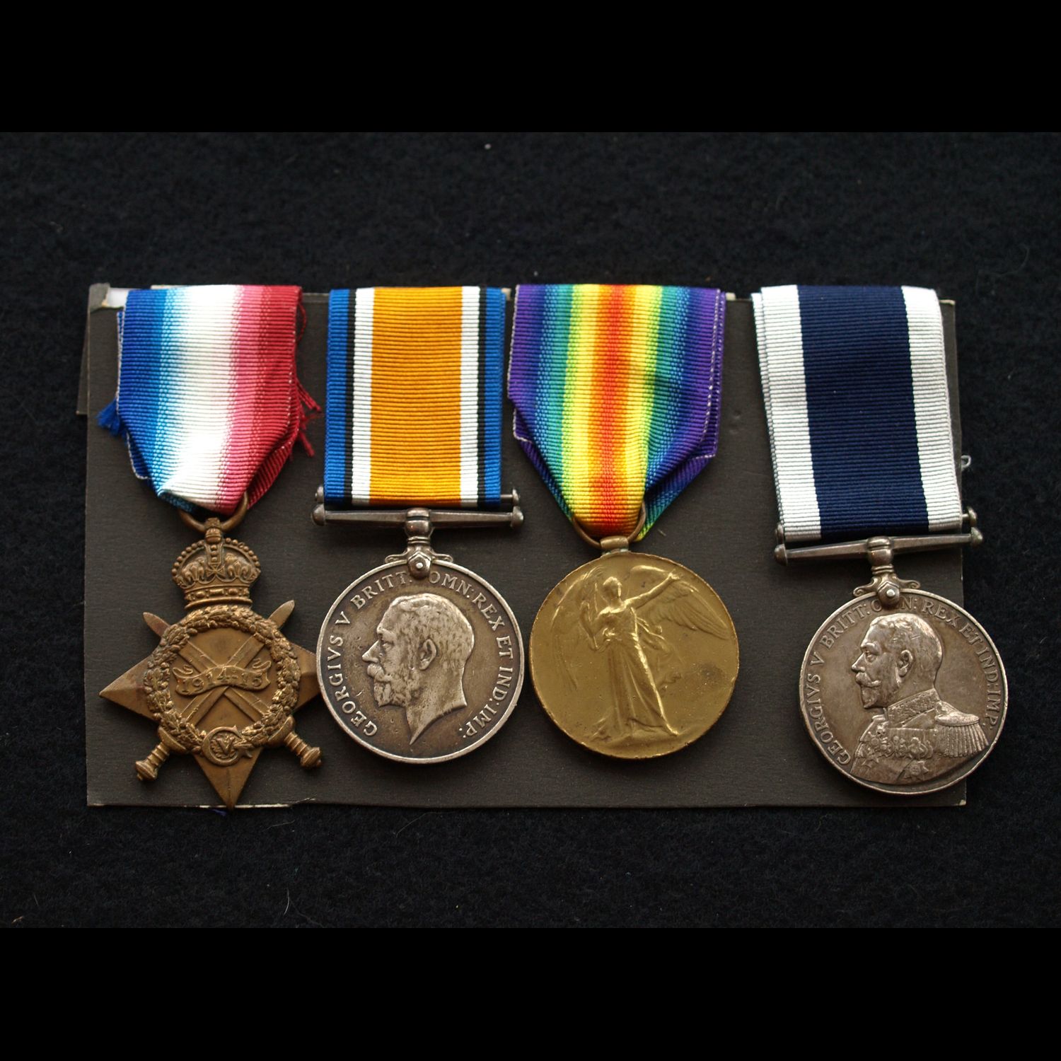 1914/15 Trio & LS&GC Stoker Petty Officer Callaghan Royal Navy HMS Centurion Jutland