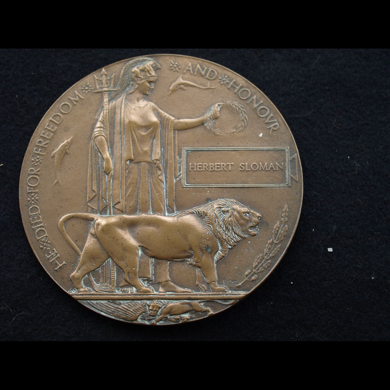 WW1 Memorial Plaque Hebert Sloman