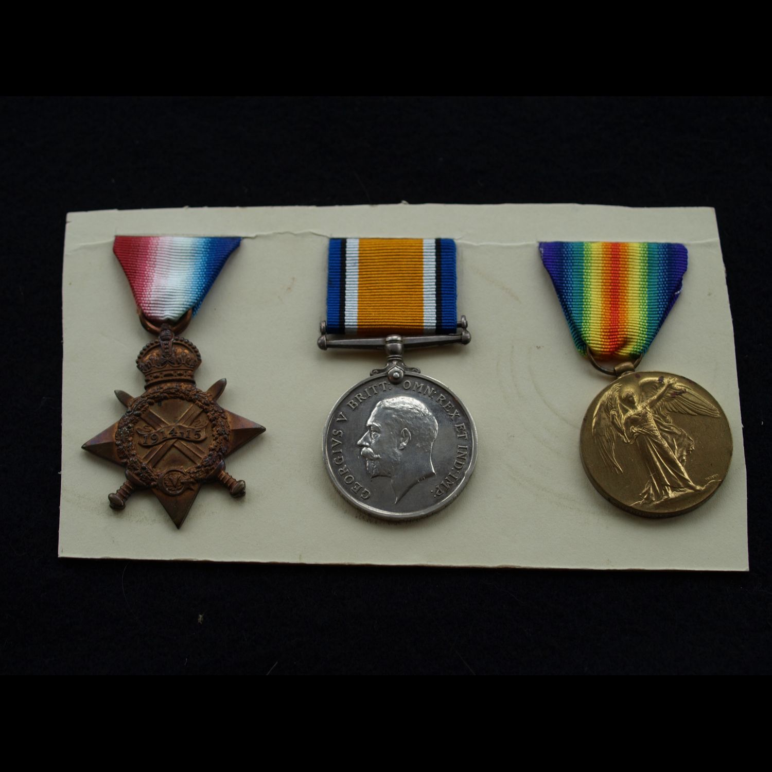 1914/15 Trio Pte Hunter 11th The Queens Regt late 7th & 2nd East Surrey Regt WIA 1915
