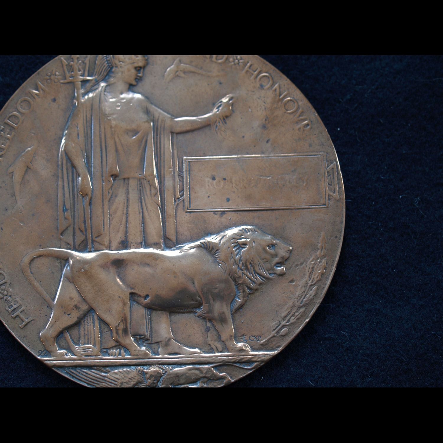 Memorial Plaque Robert Rielly KIA 20th Sept 1917 1/7th Argyll & Sutherland Highlanders