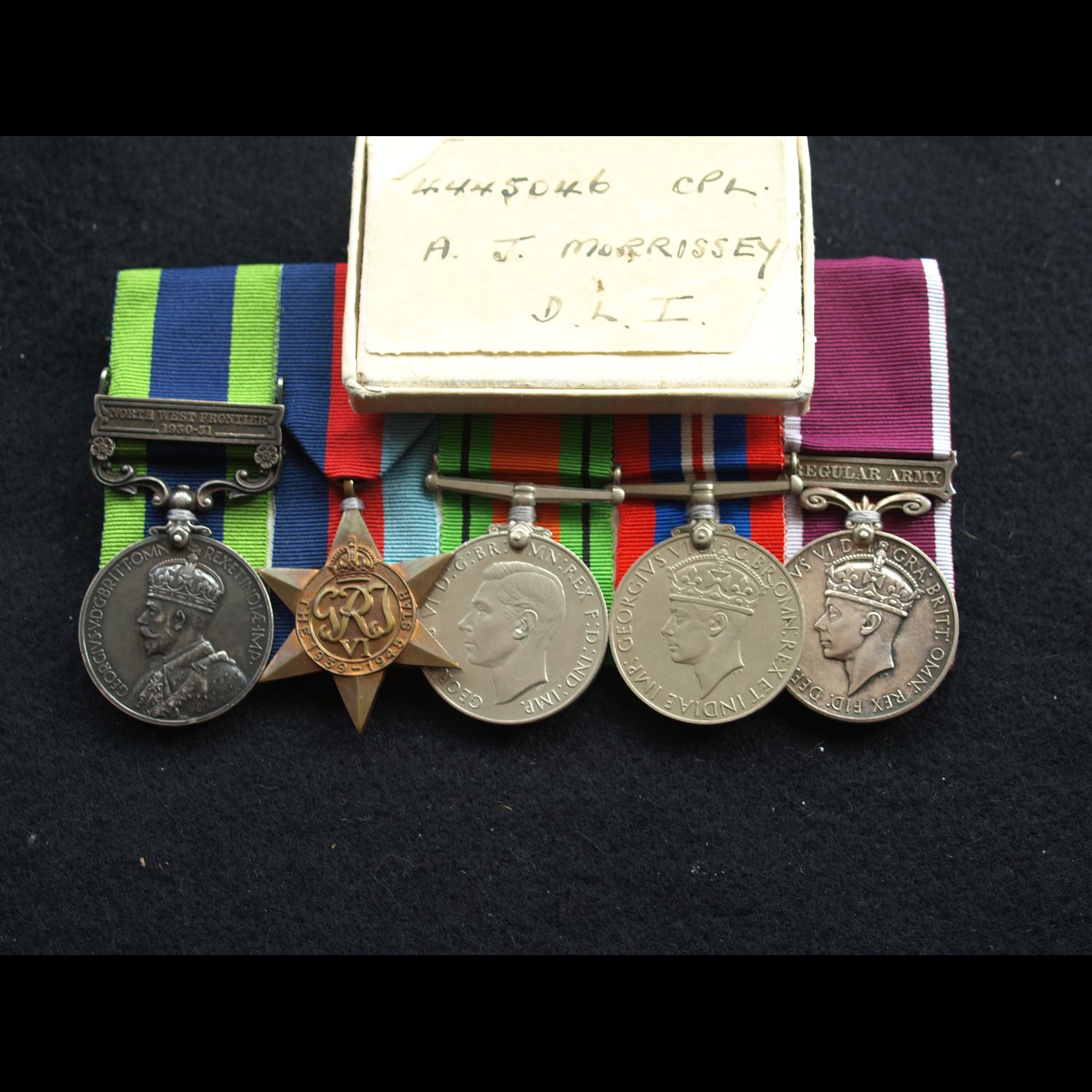 A very rare 1927 China Elgin Road Casualty & Battle of France Casualty POW Cpl Morrissey Durham Light Infantry.