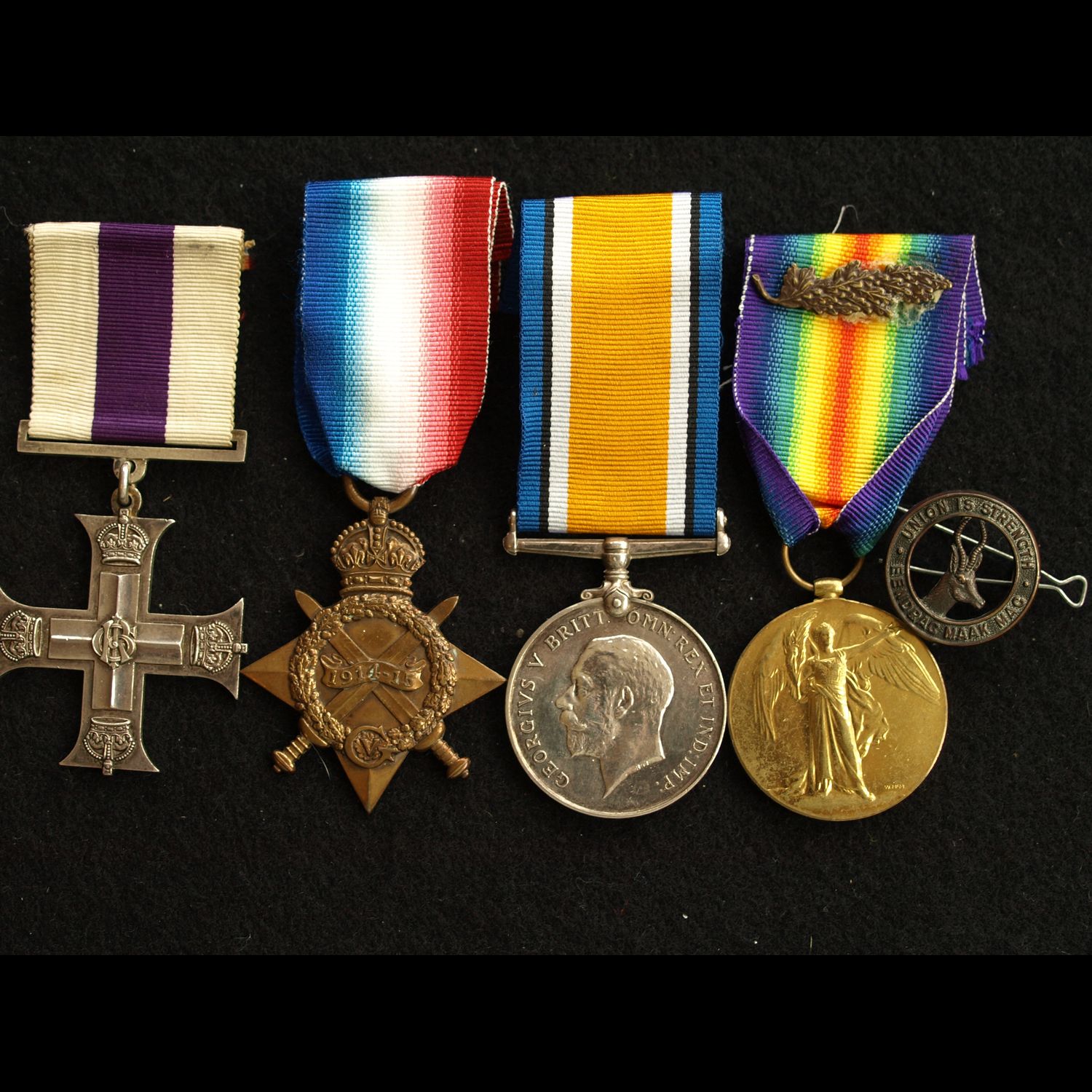 WW1 MC & Trio (mid) Capt Attwood-Owen Royal Munsters Fusiliers late 2nd South Africa Horse