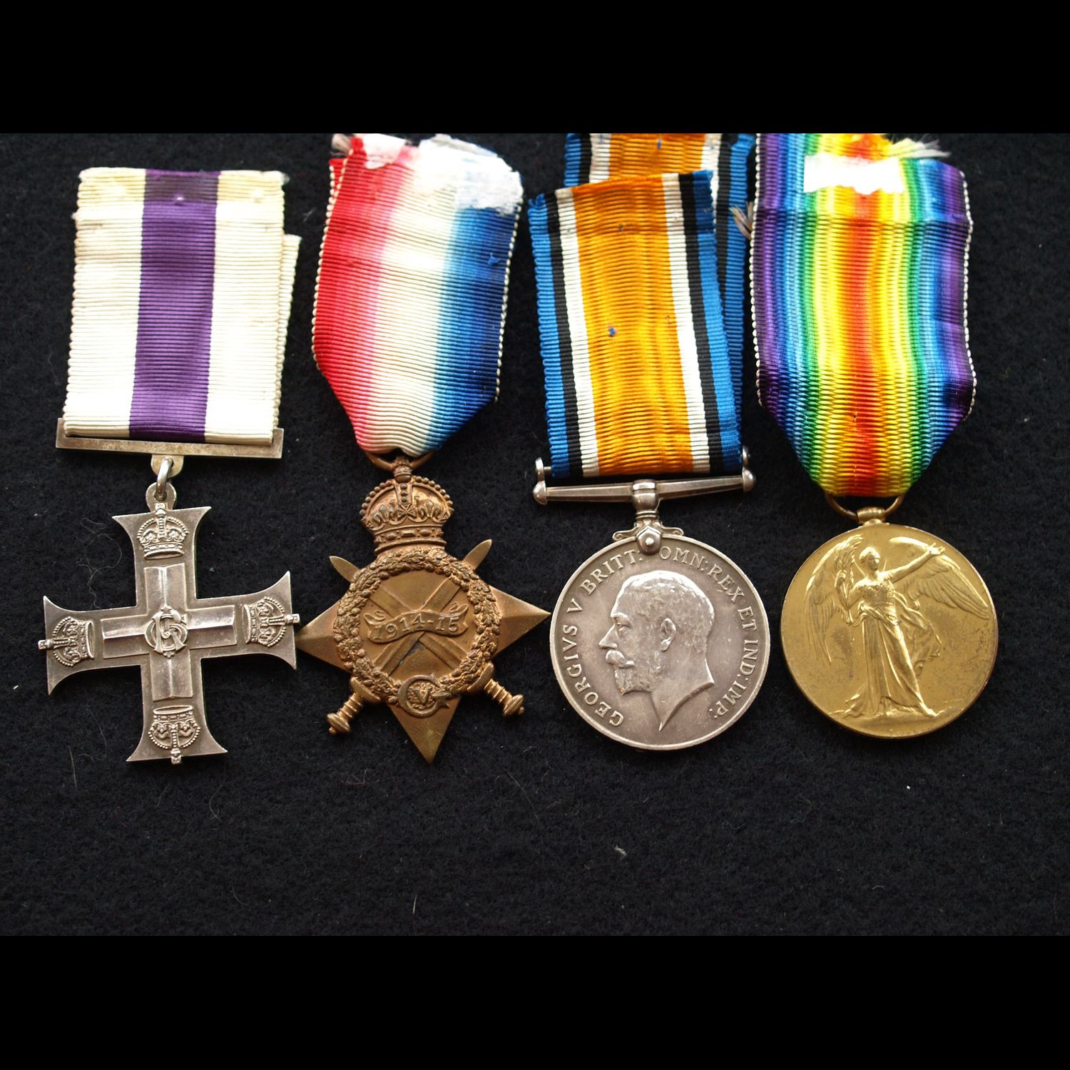 WW1 MC & 1914/15 Trio Capt Gillespie 1/4th Royal Scots attached 12th Battalion