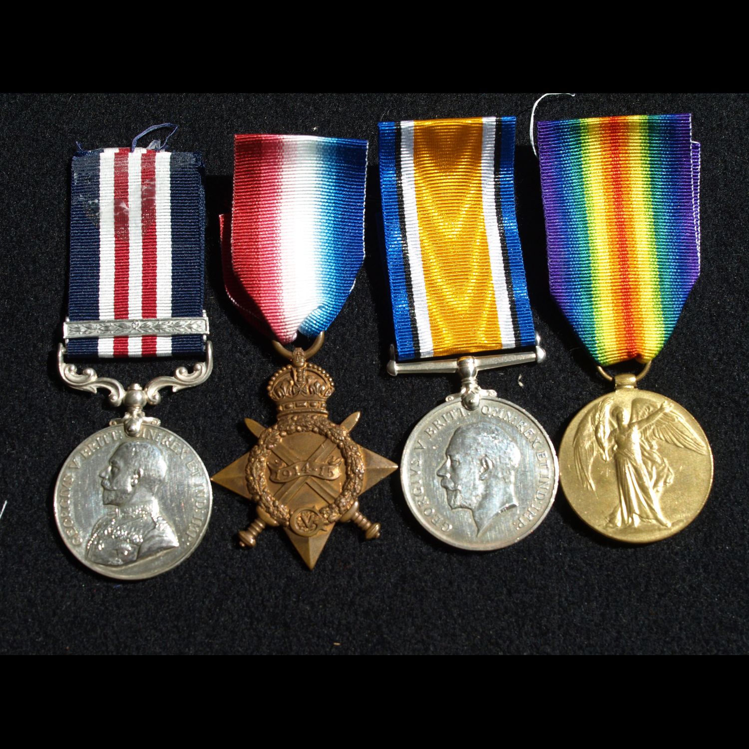 MM (Fife) and Bar 1914/15 Trio L/Cpl Nicolson 1st Black Watch late 10th, 1/7th and 9th